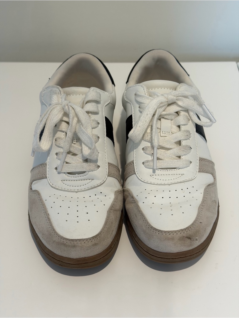 Universal Thread White Sneakers with Gray and Black Accents
